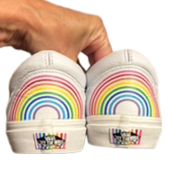 Vans x Flour Shop Old Skool Rainbow Leather Sneakers (Unisex M 8.5/W 10) - Picture 3 of 8